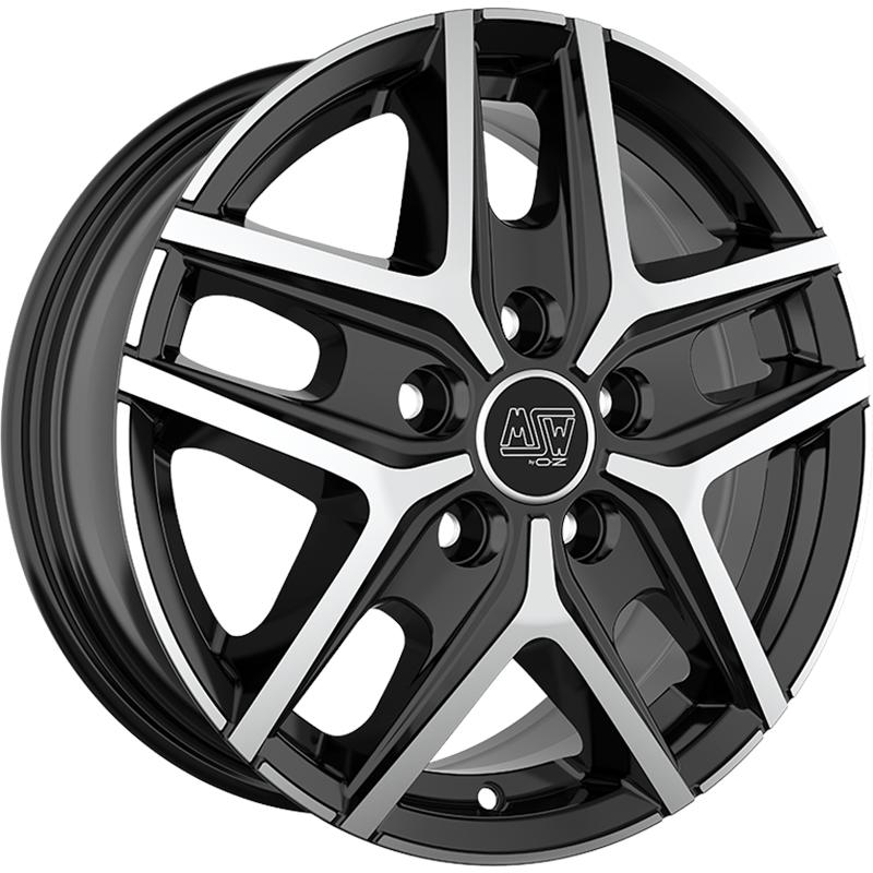 aCerchi in Lega MSW Msw 40 Van Gloss Black Full Polished 5 fori 16\" 6.5X16 ET44 5x114.3