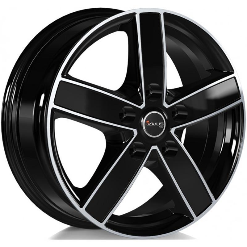 aCerchi in Lega AVUS AC-V51 Black Polished 5 fori 16\" 7X16 ET50 5x114.3