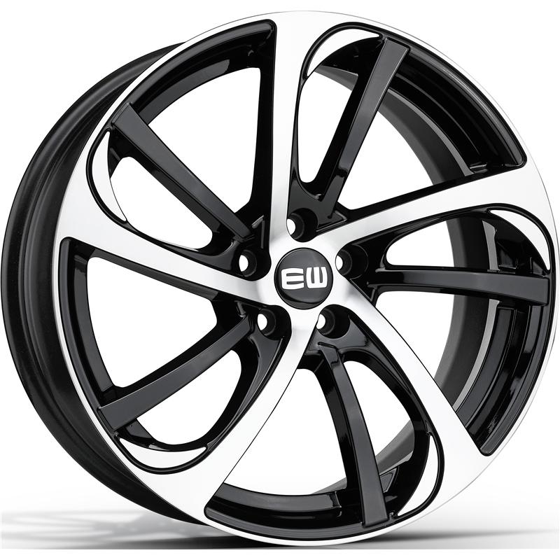 aCerchi in Lega EW Ew03 Storm Black Polished 5 fori 17\" 7.5X17 ET35 5x112