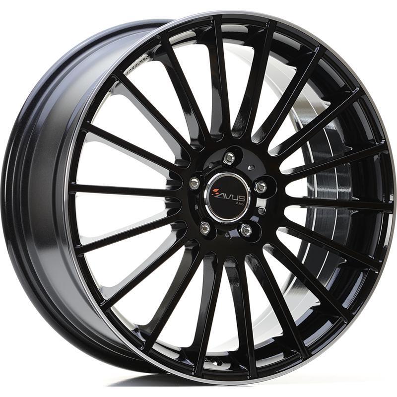 aCerchi in Lega AVUS AC-M03 Black Lip Polished 5 fori 19\" 8X19 ET45 5x112