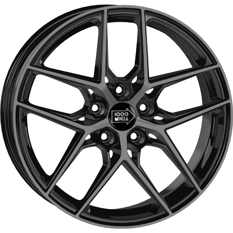 aCerchi in Lega MILLE MIGLIA Mm1004 Gloss Black Dark Polished 5 fori 18\" 8X18 ET45 5x112