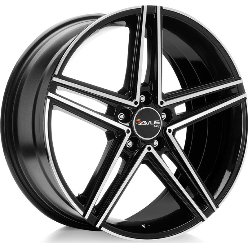 aCerchi in Lega AVUS AC-515 Black Polished 5 fori 17\" 8X17 ET45 5x112