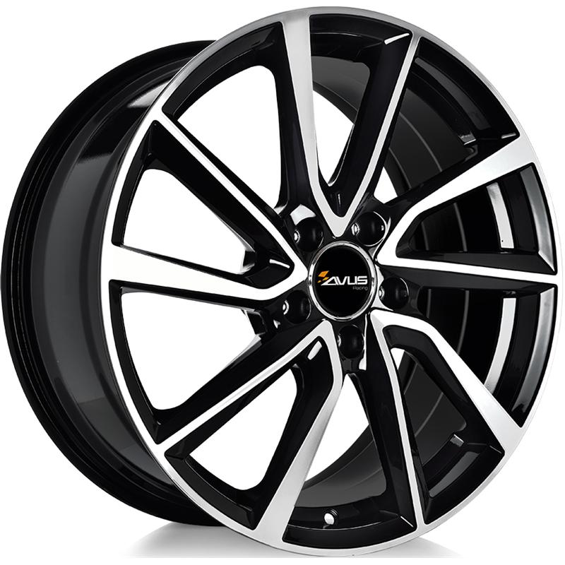 Cerchi in Lega AVUS AC-518 Black Polished 5 fori 17\" 7X17 ET40 5x114.3