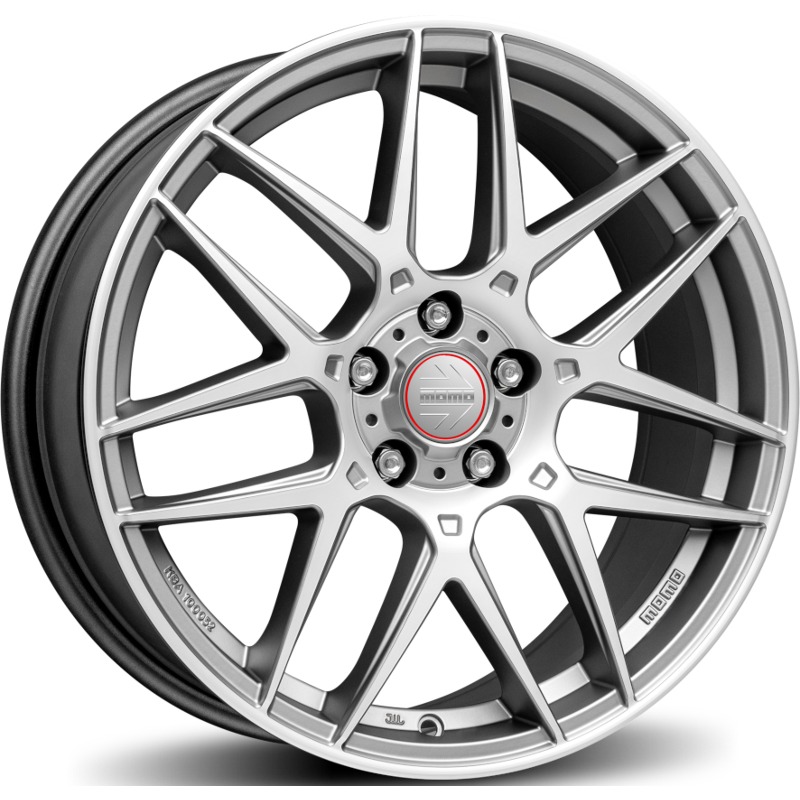 Cerchio MOMO WHEELS Competizione Titan Silver Opaco Diamantato 5 fori 20\" 8.5X20 ET35 5x114.3