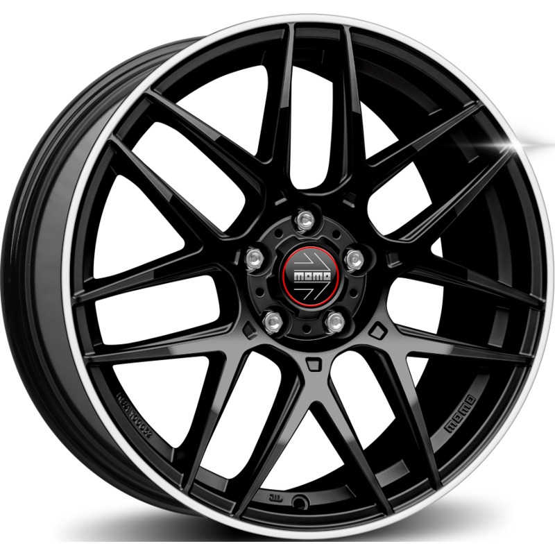Cerchio MOMO WHEELS Competizione Nero Lucido Diamantato 5 fori 17\" 7.5X17 ET40 5x114.3
