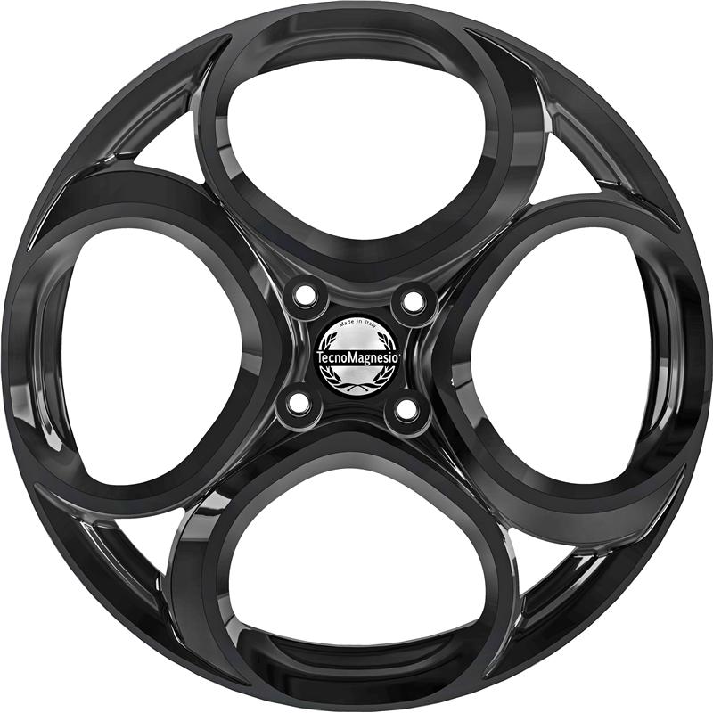 Cerchi in Lega TECNOMAGNESIO Junior 4 Glossy Black 4 fori 17\" 6.5X17 ET32 4x108