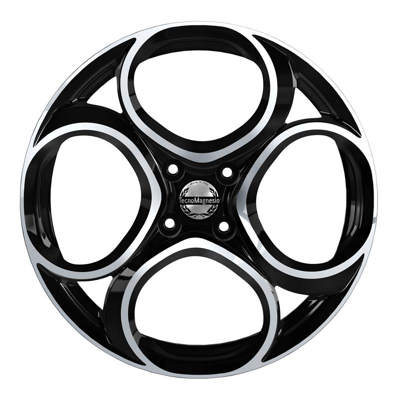 Cerchi in Lega TECNOMAGNESIO Junior 4 Black Mirror 4 fori 18\" 7X18 ET35 4x108
