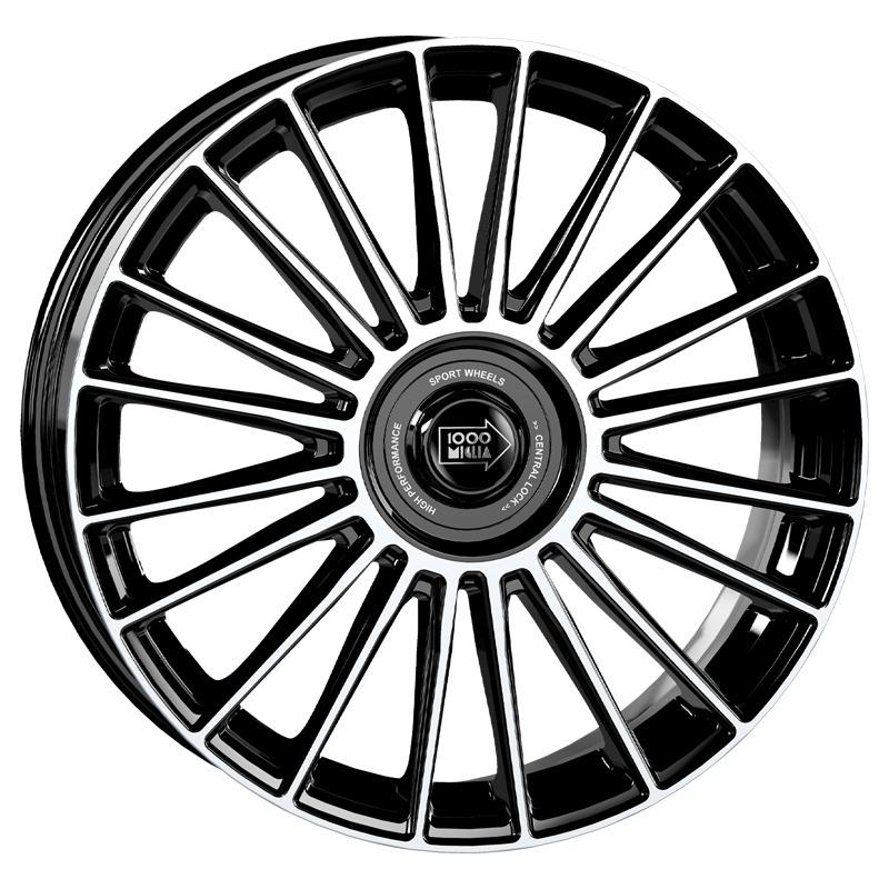 aCerchi in Lega MILLE MIGLIA Mm1022 Black Polished 5 fori 20\" 8.5X20 ET45 5x108