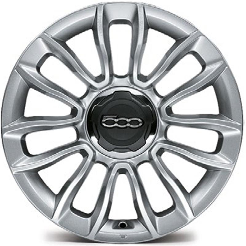 Cerchi in Lega ORIGINALE FIAT Oe 500 L 4 - Originali Fiat Nuovi Hyper Silver 5 fori 16\" 6.5X16 ET39 5x98
