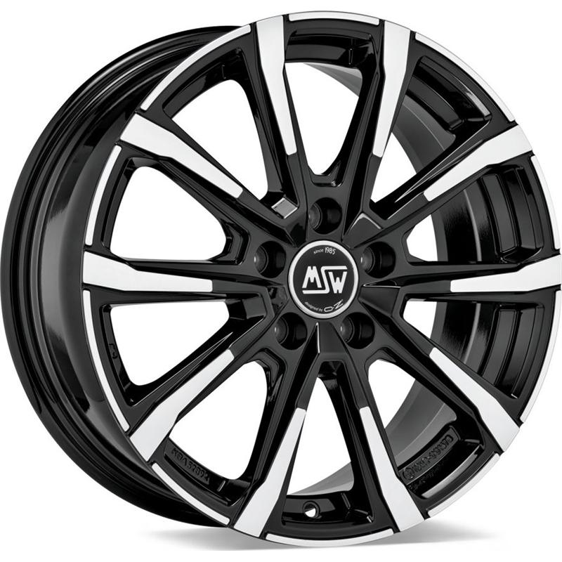 aCerchi in Lega MSW Msw 79 Gloss Black Full Polished 5 fori 17\" 7X17 ET49 5x114.3