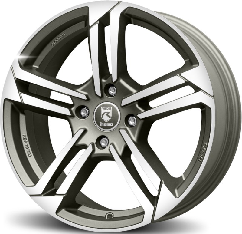 Cerchio MOMO WHEELS Reds Twist Matt Grey Polished 4 fori 17\" 7X17 ET38 4x98