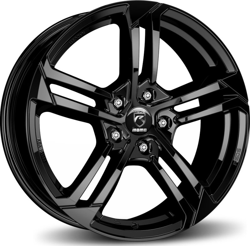 Cerchi in Lega MOMO WHEELS Reds Twist Glossy Black 5 fori 18\" 7.5X18 ET32 5x114.3
