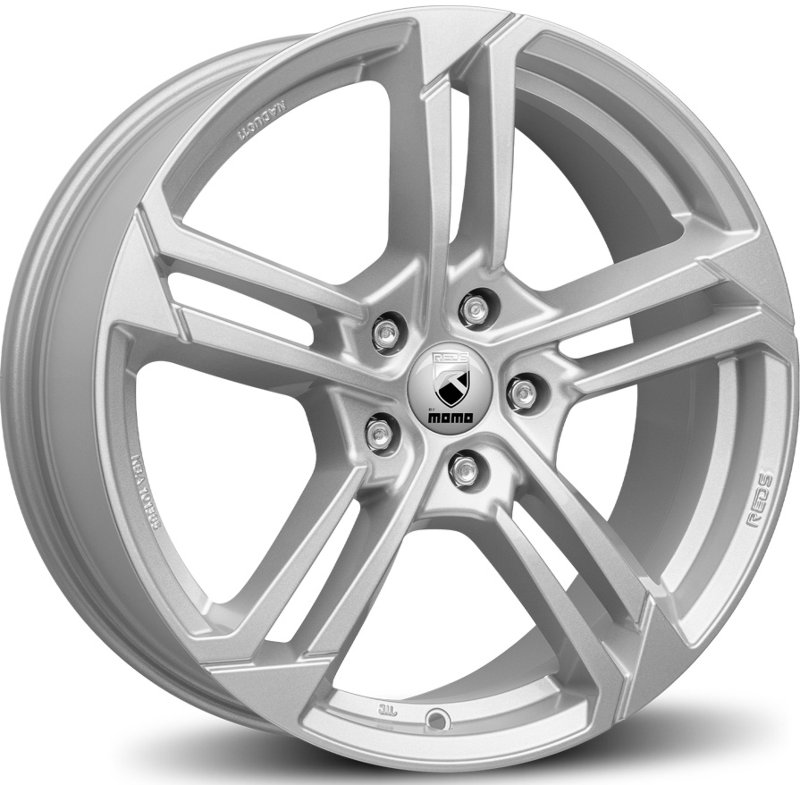 Cerchi in Lega MOMO WHEELS Reds Twist Glossy Silver 5 fori 17\" 7X17 ET32 5x114.3