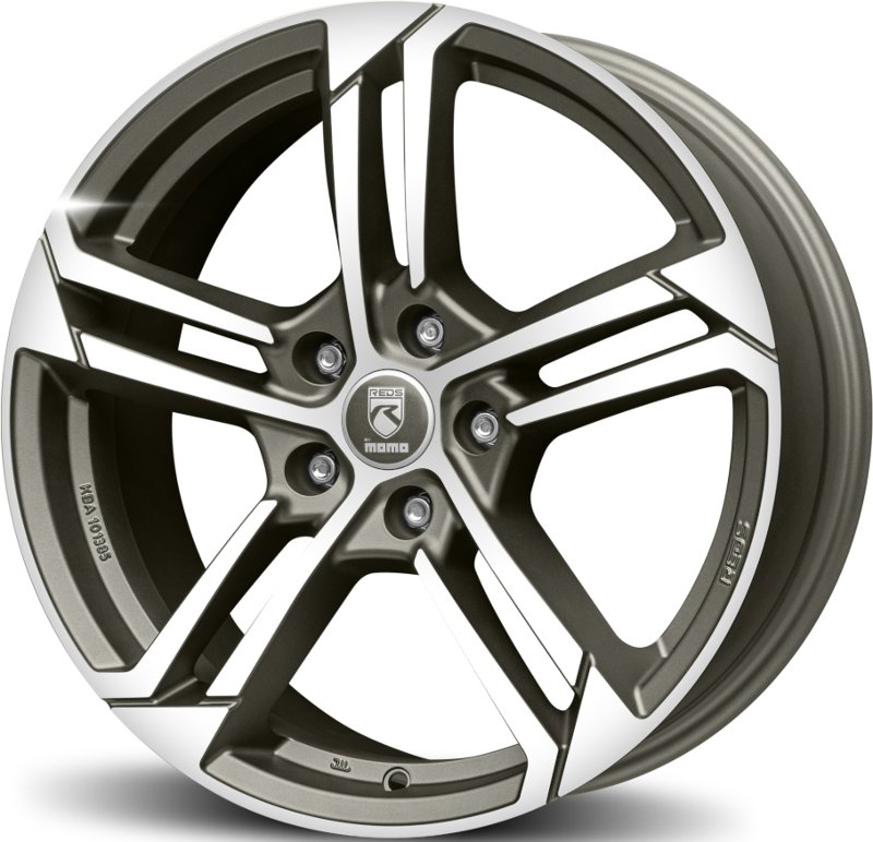 Cerchio MOMO WHEELS Reds Twist Matt Grey Polished 5 fori 18\" 7.5X18 ET32 5x114.3