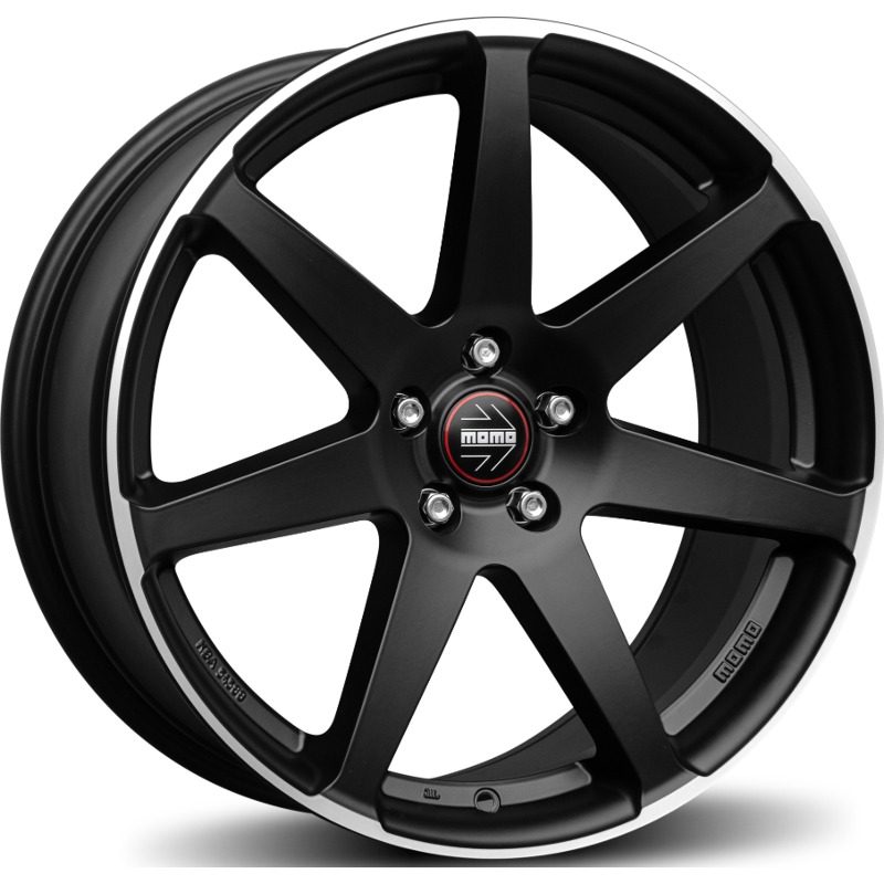 Cerchio MOMO WHEELS Seven Nero Opaco Diamantato 5 fori 19\" 8.5X19 ET40 5x114.3
