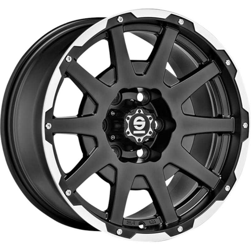 aCerchi in Lega SPARCO Dakar Matt Black Lip Polish + Rivets 5 fori 17\" 7.5X17 ET25 5x110