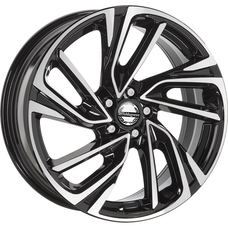 aCerchi in Lega TECNOMAGNESIO California Black Polished 5 fori 18\" 7.5X18 ET40 5x100