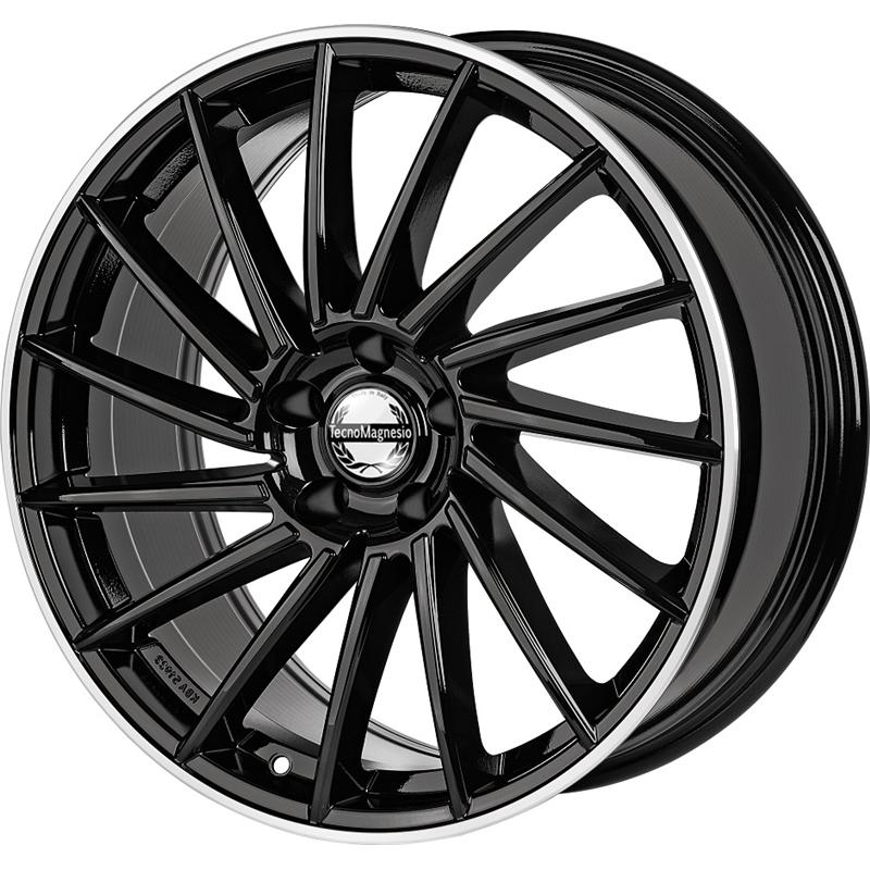 aCerchi in Lega TECNOMAGNESIO Savage Nero Lucido Bordo Diamantato 5 fori 18\" 8X18 ET42 5x108