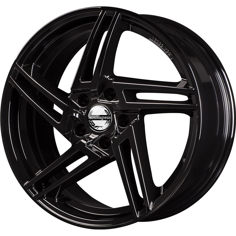 aCerchi in Lega TECNOMAGNESIO Tm001 Glossy Black 5 fori 18\" 8X18 ET35 5x112